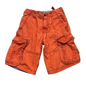 Boys Wearfirst Brand Orange Cargo Shorts Size 10 with Adjustable Waistband